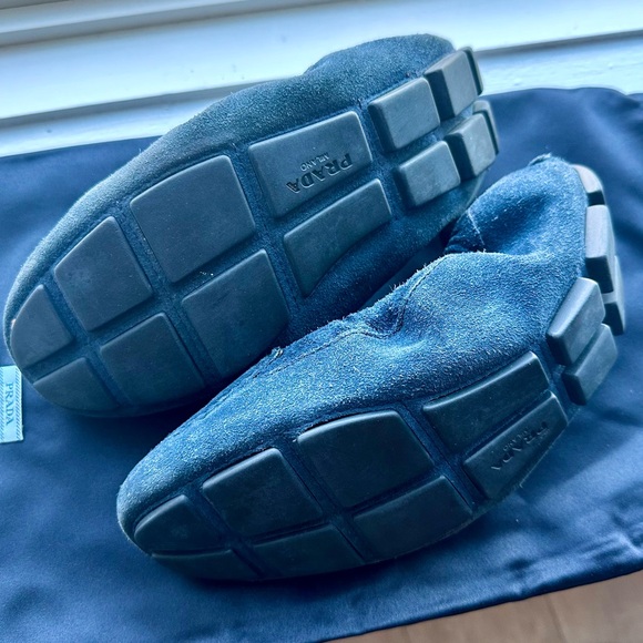 Prada Blue Suede Loafers - Picture 2 of 6